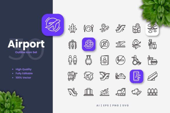 Airport Icons: A Simple Graphic Asset for Local Business Branding