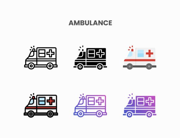 Ambulance Car Icon for Modern Web and Editorial Graphics