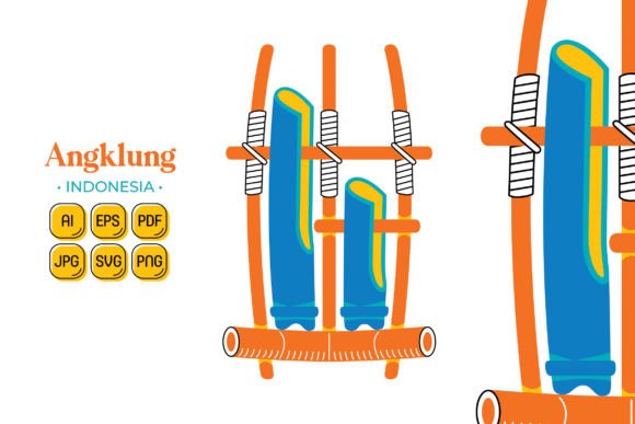 Angklung in Flat Design Style for Graphics and Illustrations
