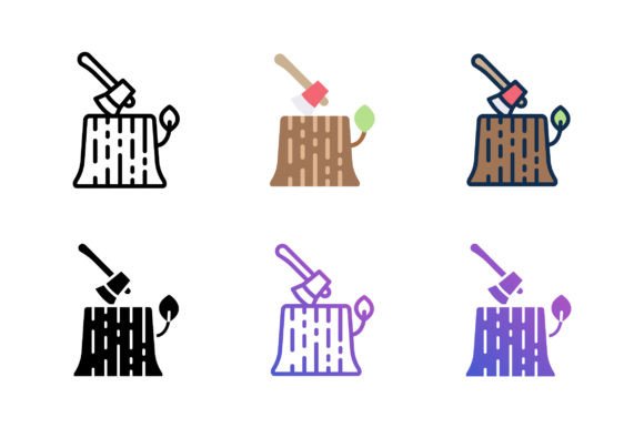 Axe Log Icon for Modern Graphics and Icons