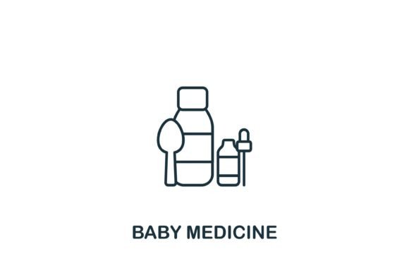 Baby Medicine Icon – A Versatile Graphic for Web and Editorial Design