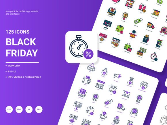 Black Friday Icon Pack for Graphic Design Projects