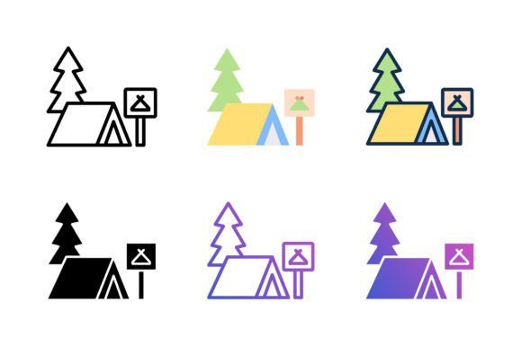 Camping Site Icon for Modern Graphics and Icons