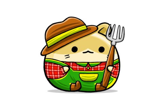 Cute Hamster Farmer Cartoon Vector Review