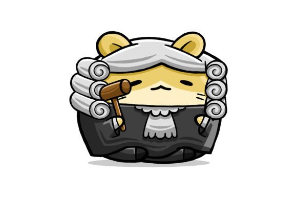 Cute Hamster Judge Cartoon Vector for Branding and Graphics