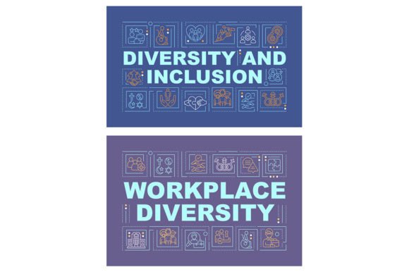 Diversity and Inclusion Concept Banners for Graphic Templates