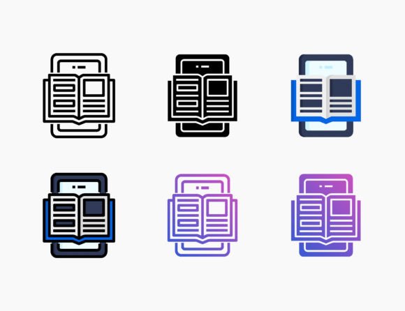 Ebook Smartphone Icon for Modern Graphics and Icons