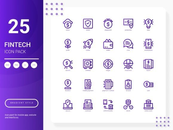 Fintech Icon Pack for Modern Graphics