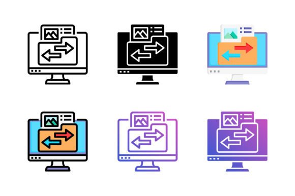 Folder Transfer File Icon Graphics for Handmade Creations