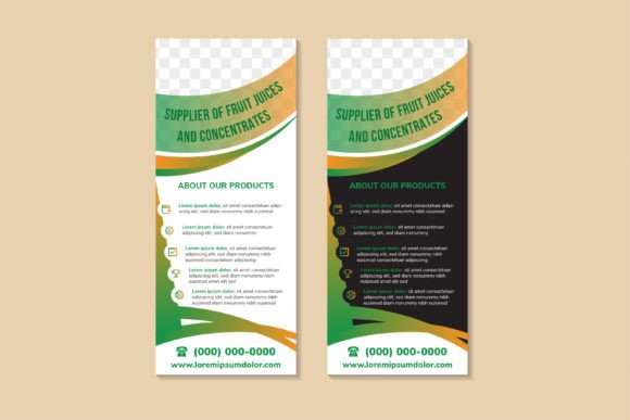 Fruit Juice Roll Up Banner Vertical - Print Templates & Graphics