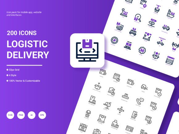 Logistic Delivery Icon Pack for Graphics and Icons