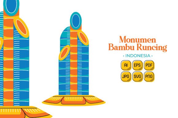 Monumen Bambu Runcing Vector Illustration for Branding and Packaging