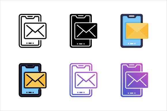 Phone Mail Icon Graphics for Handmade Creations