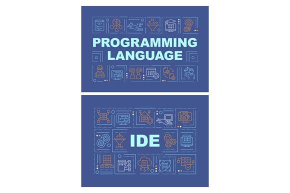 Programming Language Word Banner Set for Graphic Templates