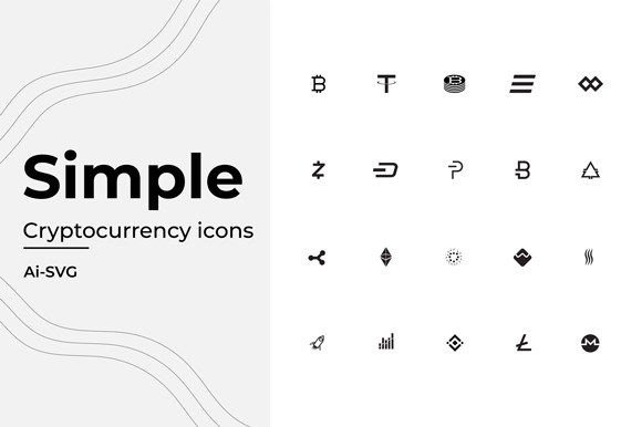 Simple Cryptocurrency Icons Pack-1 for Digital Sellers
