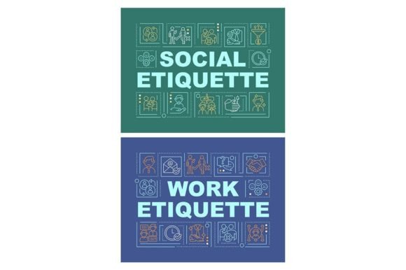 Social Etiquette Word Concepts Banners - Graphic Templates for Content Publishing