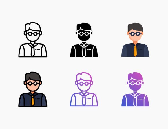 Teacher Men Icon Graphics for Digital Selling