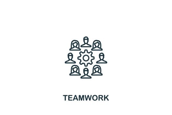 Teamwork Icon: A Versatile Graphic for Handmade Creations
