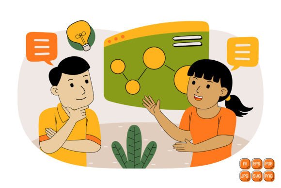 Teamwork Vector Illustration 07 for Marketing and Branding