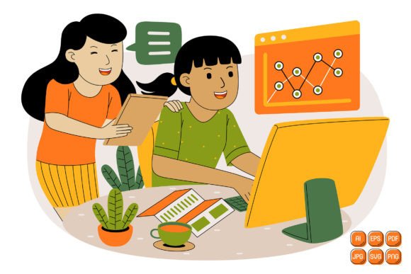Teamwork Vector Illustration 12 for Handmade Projects