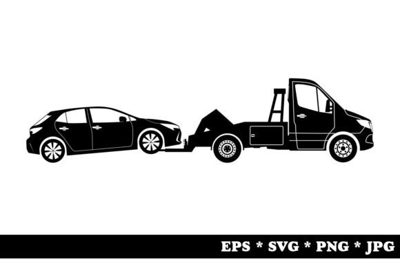 Tow Truck Silhouette Graphics for Handmade Creations