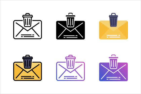 Trash Mail Icon for Graphics and Icons