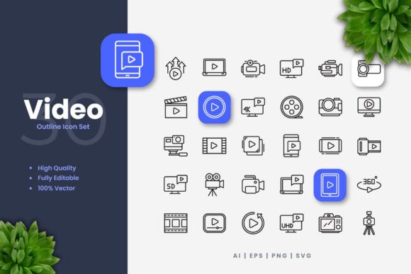 Video Icons: Clean Graphics for Handmade Creations
