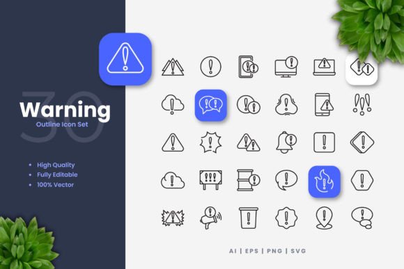 Warning Icons: Clean Graphics for Modern Web Design