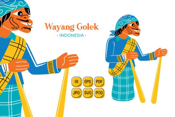 Wayang Golek Vector Illustration for Local Business Branding
